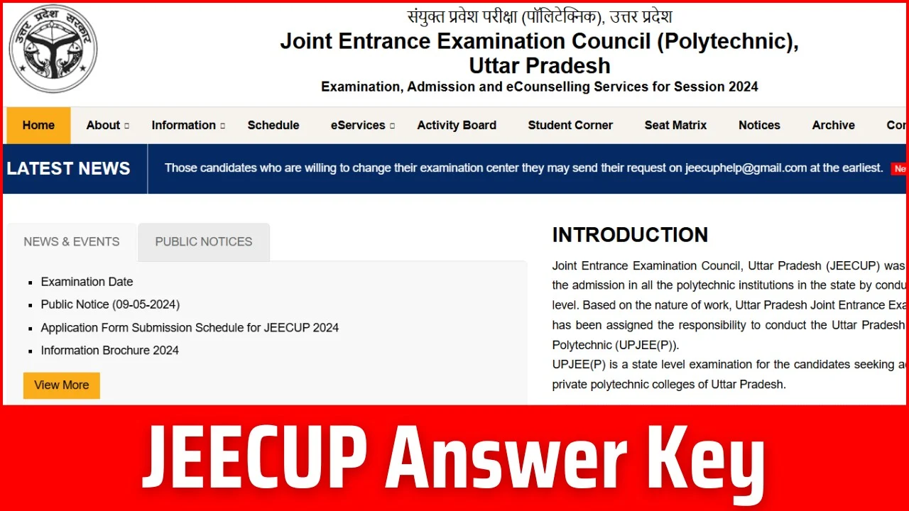 JEECUP Answer Key 2024